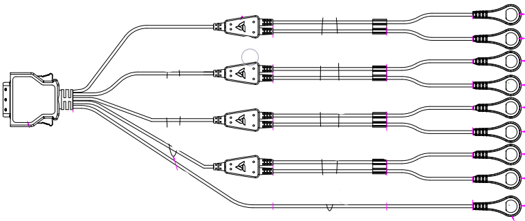 Przewód EMG 4+0 - 4 kanałowy powierzchniowy dla robota Meissa OT